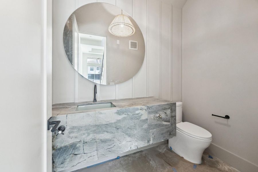 One of two first floor powders rooms.