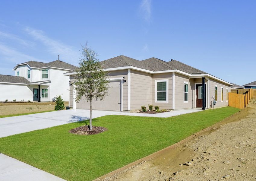 The Hawthorn has a siding exterior.