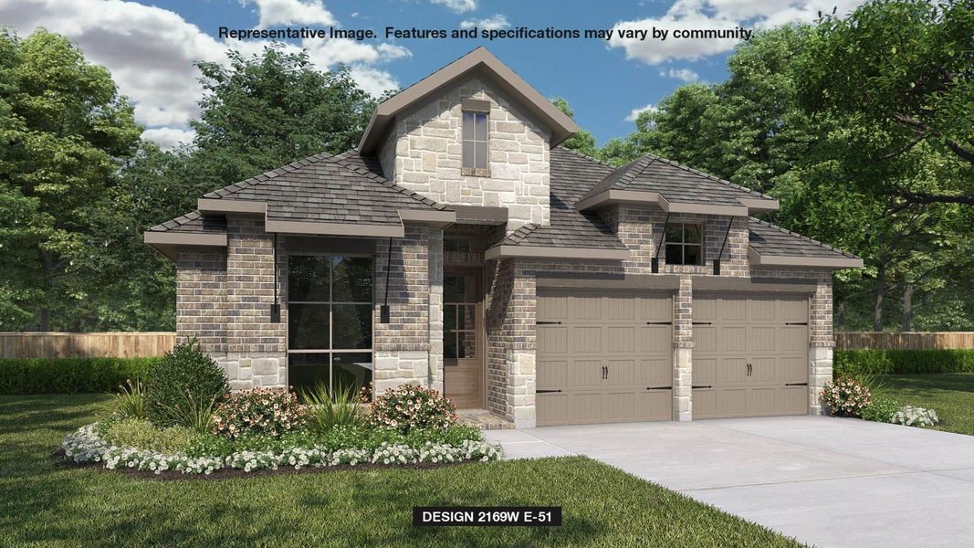 Front exterior of a new home in Artavia 45', Conroe, TX, highlighting curb appeal (Image 2).