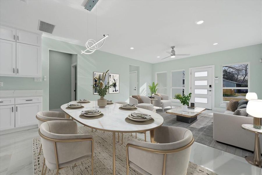 Furnished interior view inside a new home in , Dallas (Image 10). Furnished interior view inside a new home in , Dallas (Image 10).