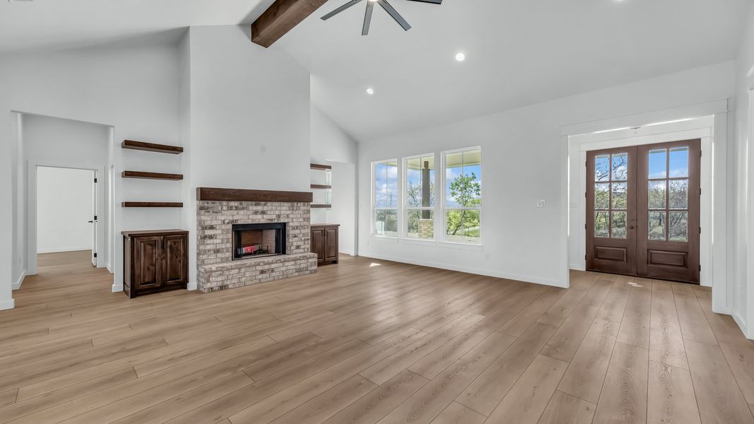 Representative unfurnished interior of a home built from the Rebekah by Zeal Home Builders in Oak Water Ranch, Granbury (Image 29). Representative unfurnished interior of a home built from the Rebekah by Zeal Home Builders in Oak Water Ranch, Granbury (Image 29).