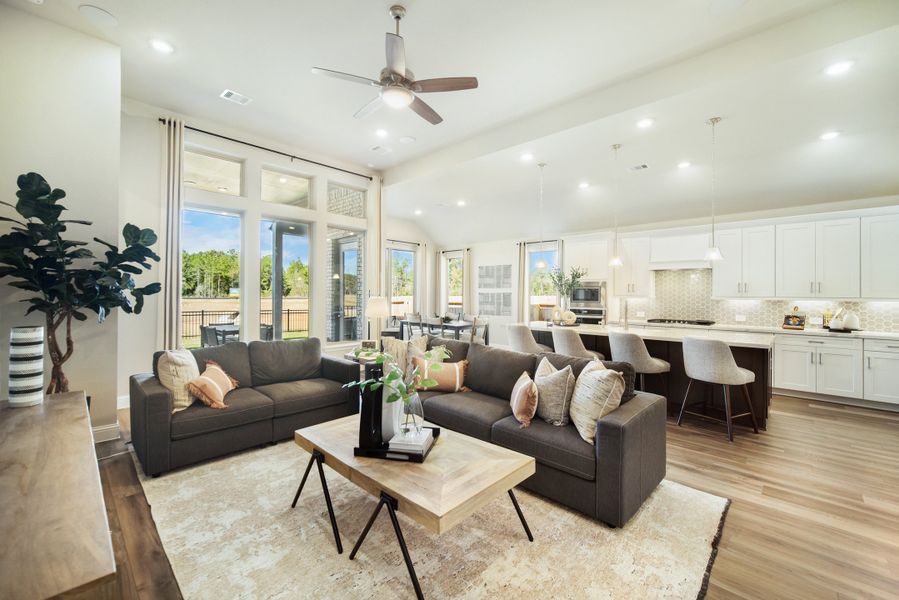Representative furnished interior of a home built from the McKinney by Beazer Homes in Ellwood: Heritage Collection, Iowa Colony (Image 5). Representative furnished interior of a home built from the McKinney by Beazer Homes in Ellwood: Heritage Collection, Iowa Colony (Image 5).