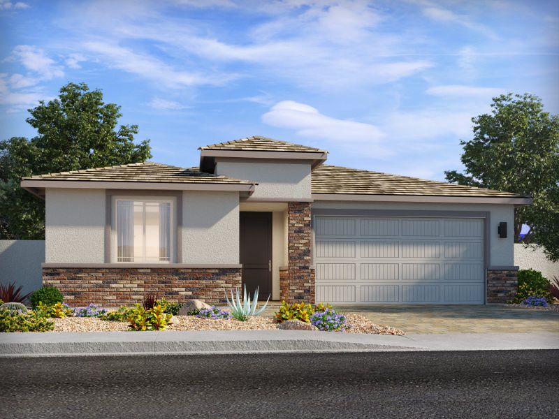 Representative exterior photo of a completed home built from the Arlo by Meritage Homes in Meritage Homes by Teravalis - Reserve Series, Buckeye, AZ (Image 20).