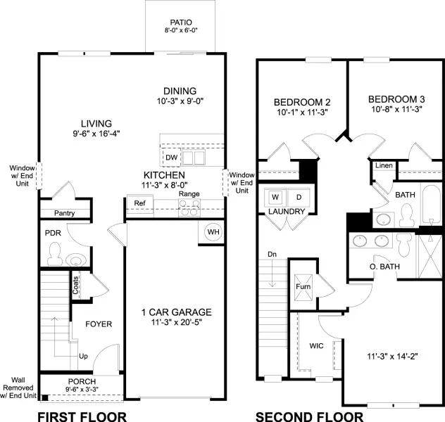 2D floor plan layout of this home in Cherokee Crossing, Kodak, TN (Image 2).