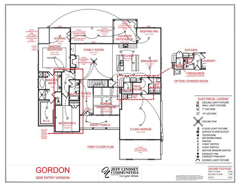 2D floor plan layout of this home in Mill Farms, Peachtree City, GA (Image 3).