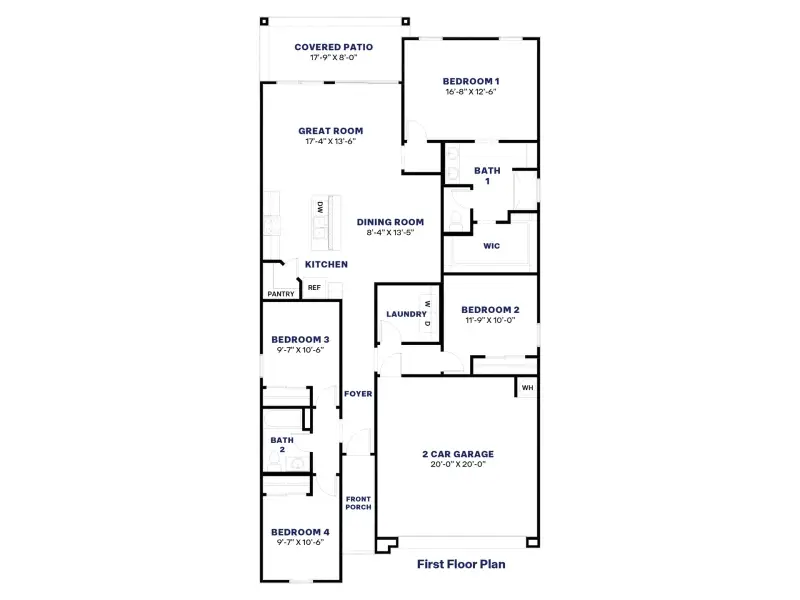 2D floor plan layout of this home in Carlton Commons, Casa Grande, AZ (Image 4).