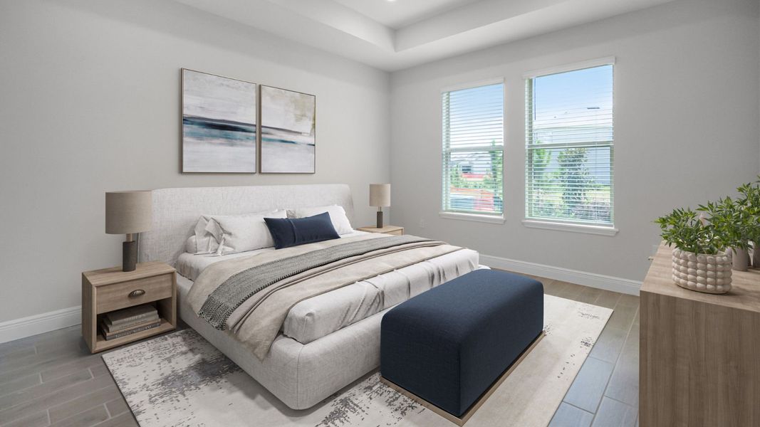 Representative furnished interior of a home built from the BELLMORE by D.R. Horton in Waterleigh, Winter Garden (Image 9).