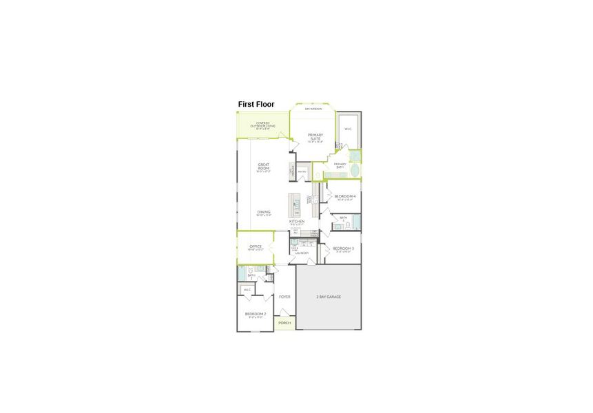 2D floor plan layout of this home in Bridgewater, Midlothian, TX (Image 3).