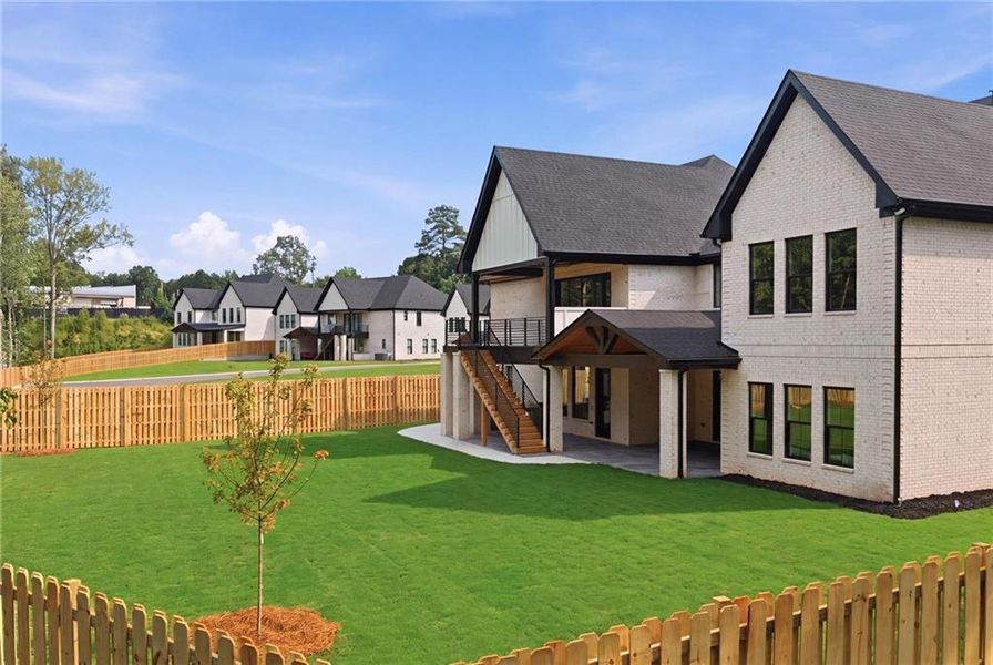 Exterior details and patio area of a home in , Suwanee (Image 33).