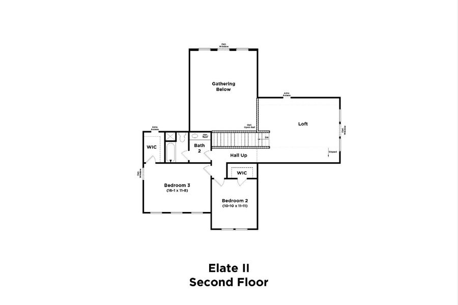 2D floor plan layout for the Elate II by DRB Homes in Marlon's Creek, Spring Hill, TN (Image 5).
