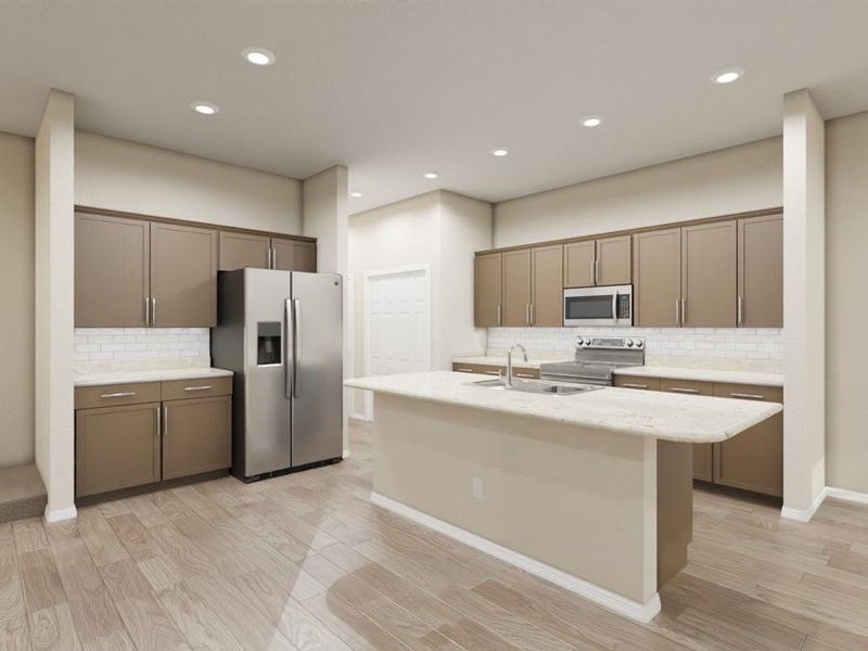 Your new kitchen has beautiful professionally selected features and finishes. (Artist`s rendering)