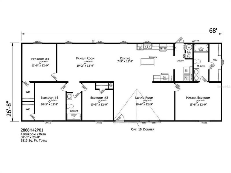 2D floor plan layout of this home in , Deland, FL (Image 3).