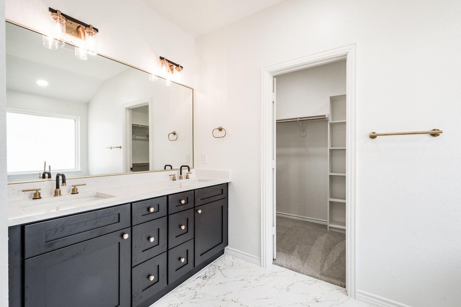 Primary bathroom view one. Primary bathroom view one.