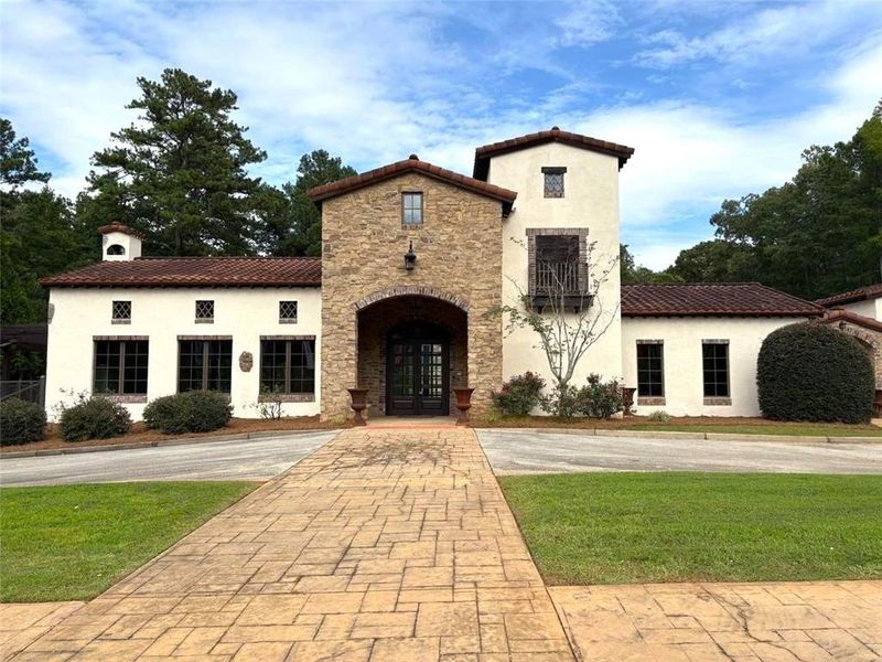 Front exterior of a new home in Tuscany Hills, Douglasville, GA, highlighting curb appeal (Image 19).