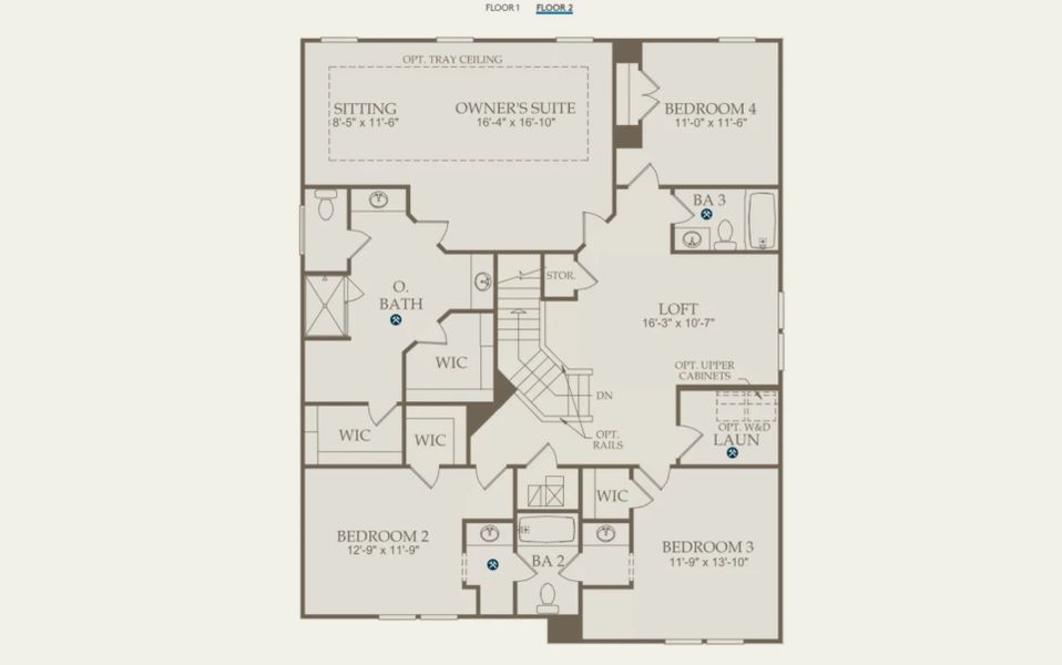2D floor plan layout for the Wallace by Pulte Homes in SayeBrook, Myrtle Beach, SC (Image 2). 2D floor plan layout for the Wallace by Pulte Homes in SayeBrook, Myrtle Beach, SC (Image 2).