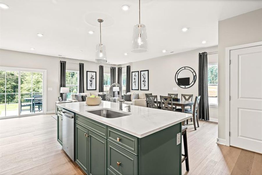 Representative furnished interior of a home built from the Roxbury Grande by Ryan Homes in Griffin Farm Townes, Pittsboro (Image 6).
