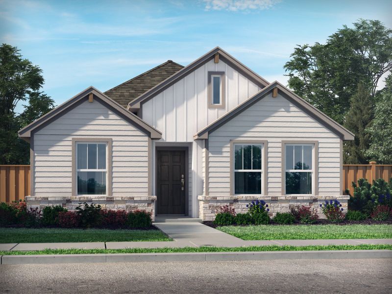 Front exterior of a new home in Cibolo Hills West - Spring Series, Fort Worth, TX, highlighting curb appeal (Image 1). Front exterior of a new home in Cibolo Hills West - Spring Series, Fort Worth, TX, highlighting curb appeal (Image 1).