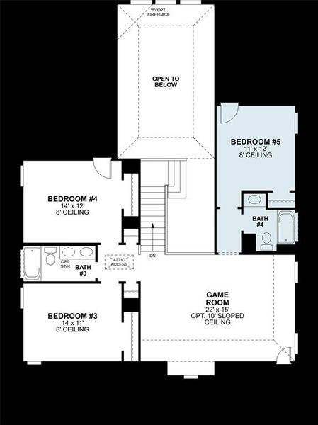 2D floor plan layout of this home in Lily Creek at Sutton Fields, Aubrey, TX (Image 2). 2D floor plan layout of this home in Lily Creek at Sutton Fields, Aubrey, TX (Image 2).