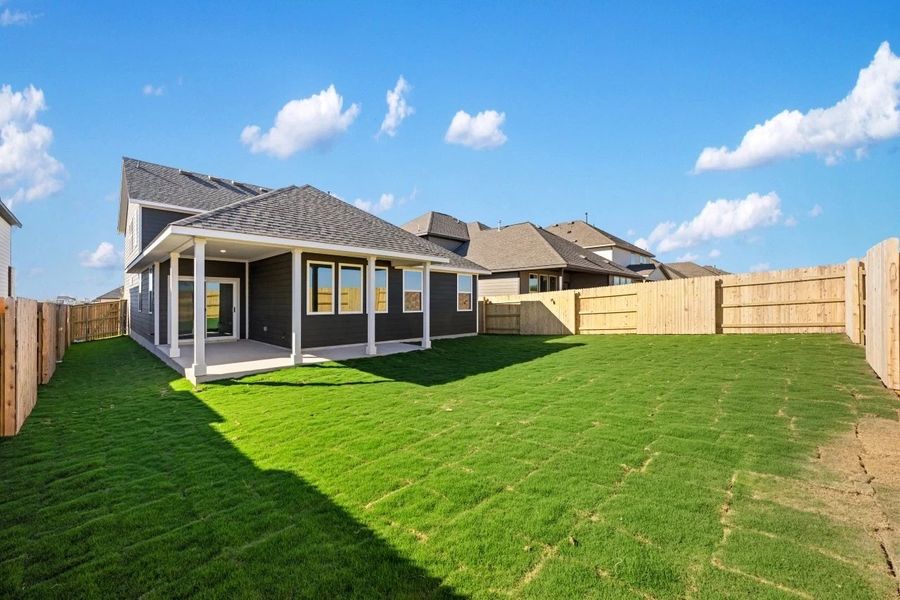 Exterior details and patio area of a home in Patterson Ranch, Georgetown (Image 3).