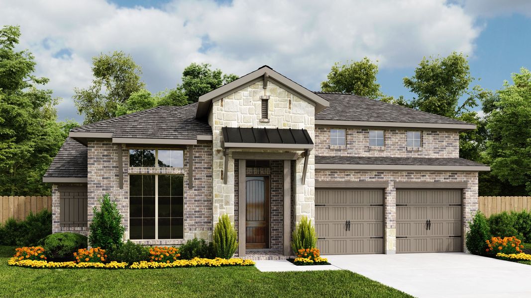 Representative exterior photo of a completed home built from the 2737C by Perry Homes in COLTON, Todd Mission, TX (Image 11).