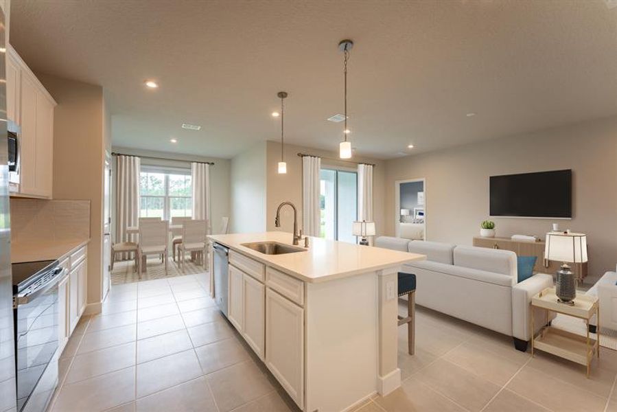 Representative furnished interior of a home built from the Harrison by Ryan Homes in The Palms at Venetian Bay, New Smyrna Beach (Image 5).