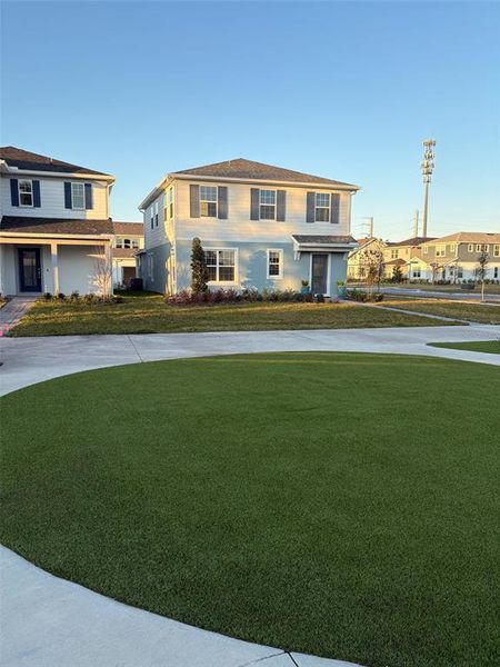 Oversized Corner Lot with Linear Parks and Walking Paths in Front