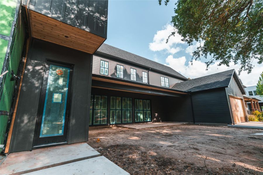 Tongue and groove cedar ceilings on front and side porches.