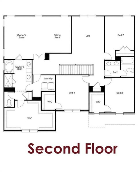 2D floor plan layout of this home in Ponderosa Farms Reserve, Gainesville, GA (Image 4). 2D floor plan layout of this home in Ponderosa Farms Reserve, Gainesville, GA (Image 4).