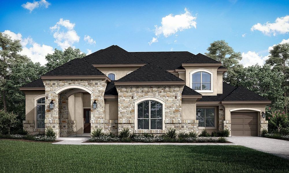 Montego Floor Plan Elevation B, Lakeview, Waller | Sitterle Homes