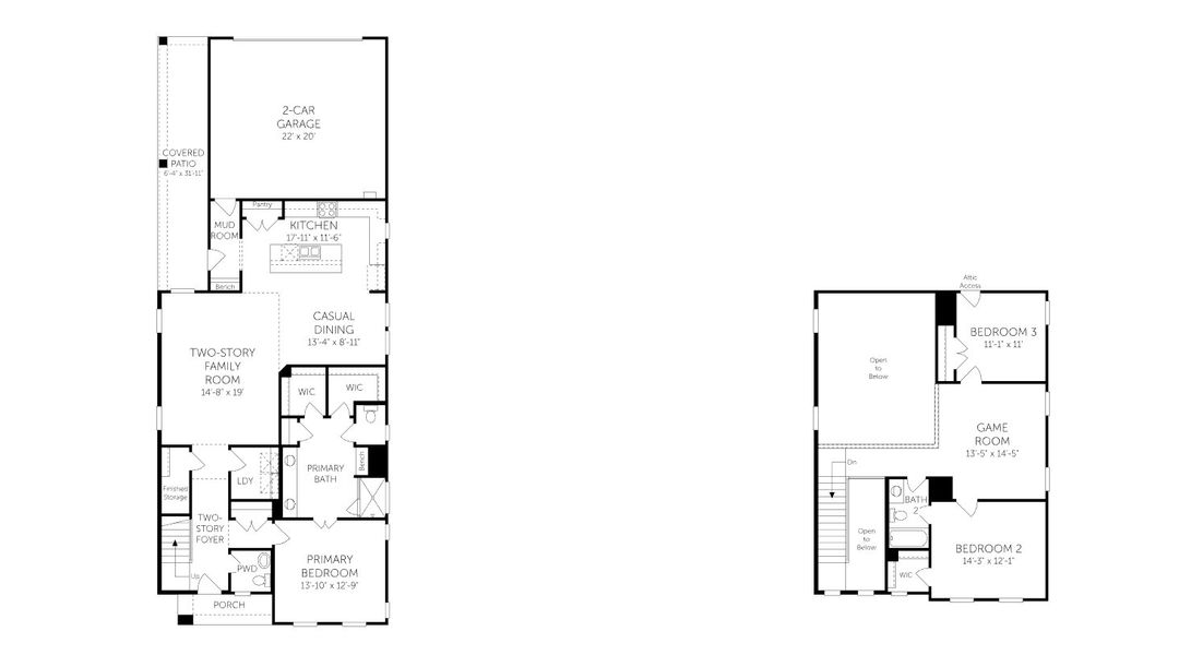 2D floor plan layout for the Morris by Coventry Homes in Landmark, Denton, TX (Image 3).