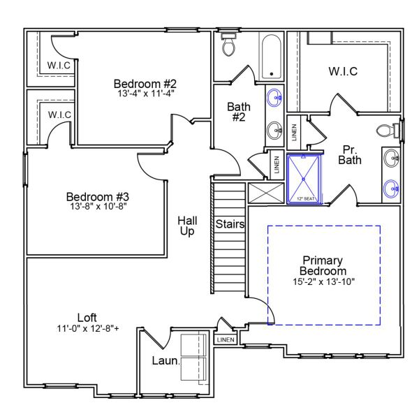 2D floor plan layout of this home in Foxhall Landing, Easley, SC (Image 3).
