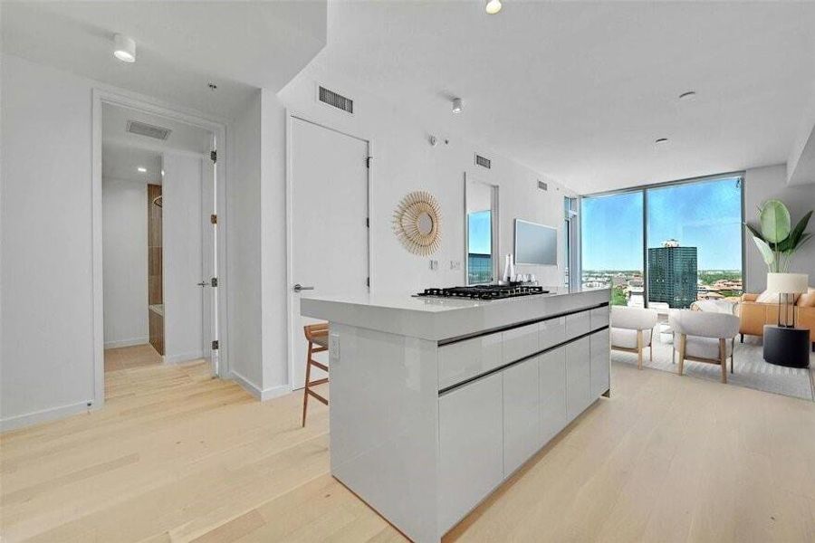 Furnished interior view inside a new home in The Linden Residences, Austin (Image 12).