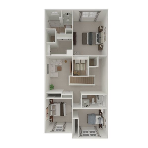 2D floor plan layout for the Fullerton III by K. Hovnanian® Homes in Salerno Reserve Townhomes, Stuart, FL (Image 21).