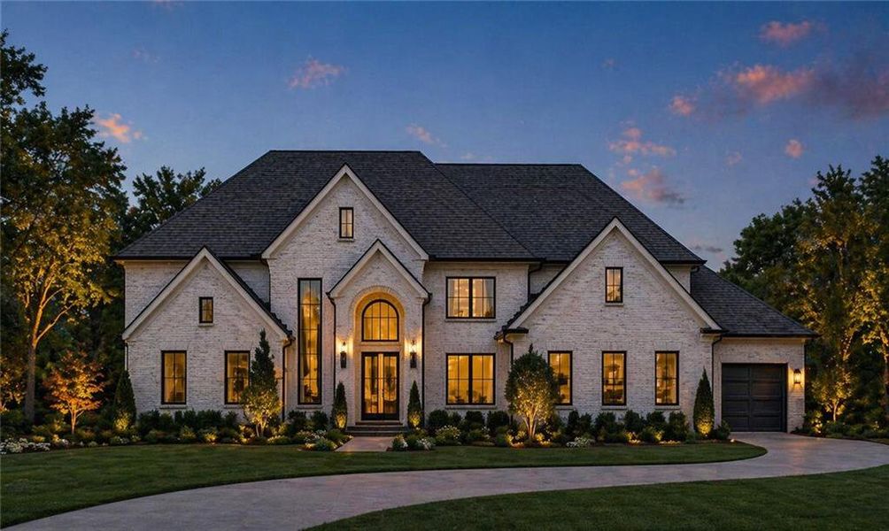 Front exterior of a new home in , Alpharetta, GA, highlighting curb appeal (Image 1). Front exterior of a new home in , Alpharetta, GA, highlighting curb appeal (Image 1).