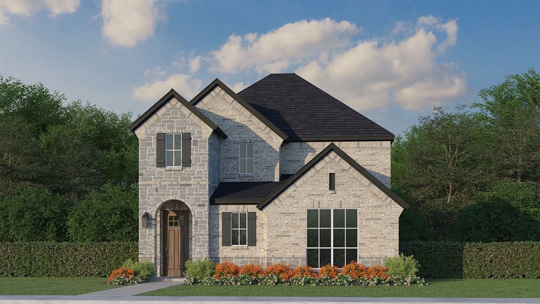 Plan 1453 Elevation E w/ Stone