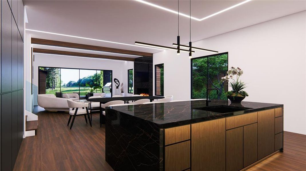 Furnished interior view inside a new home in , Dallas (Image 3).