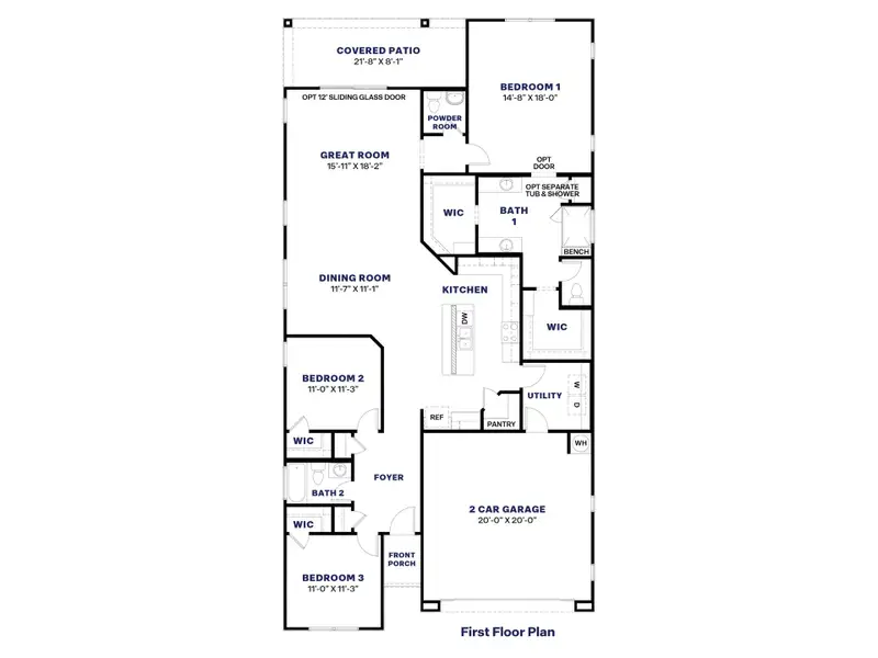2D floor plan layout of this home in Aloravita, Peoria, AZ (Image 2).