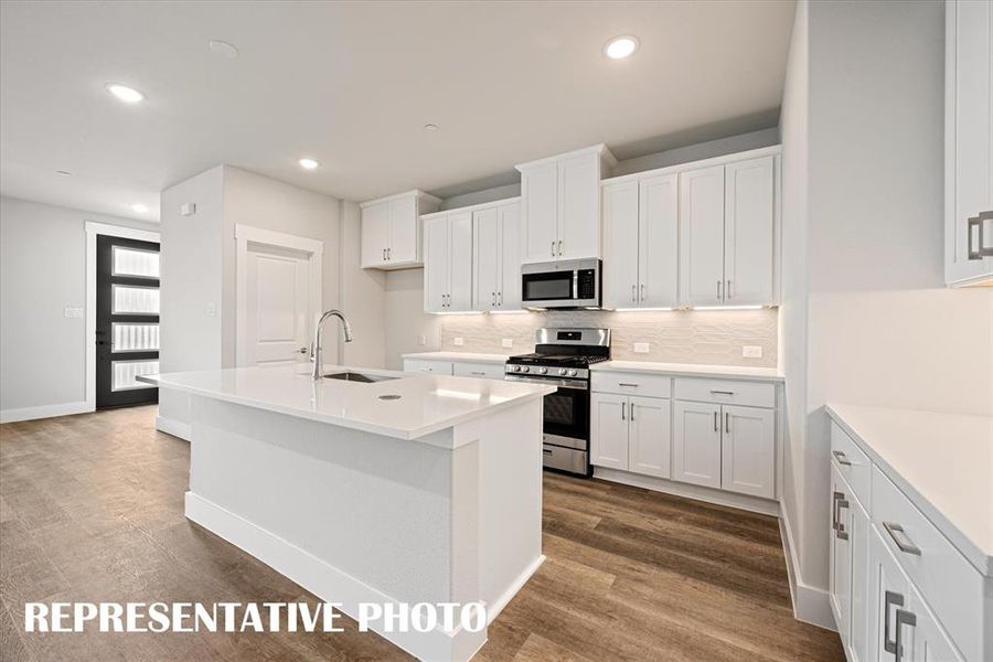 Your new dream kitchen features in style color palettes, quartz counters, wood look flooring and so much more! REPRESENTATIVE PHOTO Your new dream kitchen features in style color palettes, quartz counters, wood look flooring and so much more! REPRESENTATIVE PHOTO