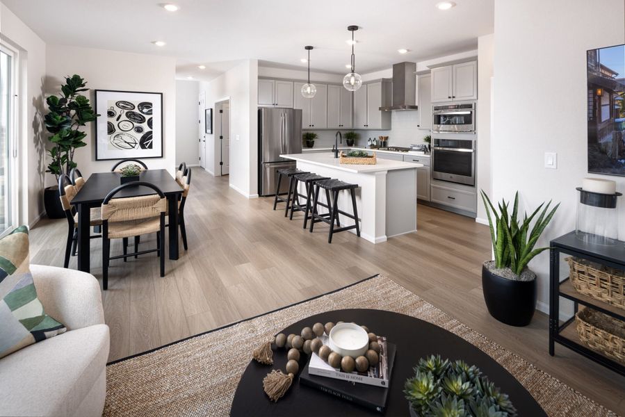 Representative furnished interior of a home built from the 4 by Risewell Homes in The Villas Collection at Sterling Ranch, Littleton (Image 4).
