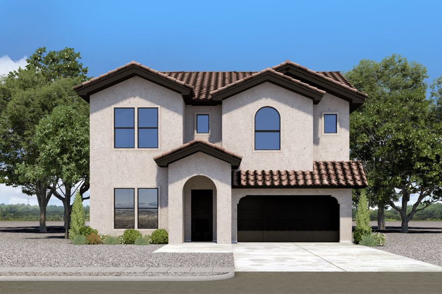 Representative exterior photo of a completed home built from the Sawgrass by LEH. Homes in Verdancia, El Paso, TX (Image 4).