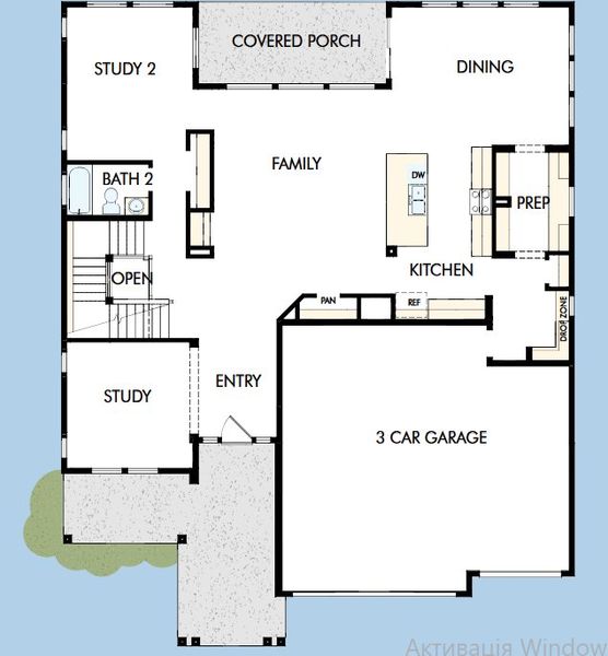 2D floor plan layout for the The Ivywild by David Weekley Homes in The Aurora Highlands The Vistas, Aurora, CO (Image 3).