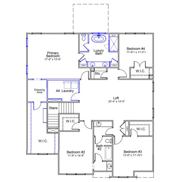 2D floor plan layout of this home in Scotts Hill Village, Wilmington, NC (Image 3).