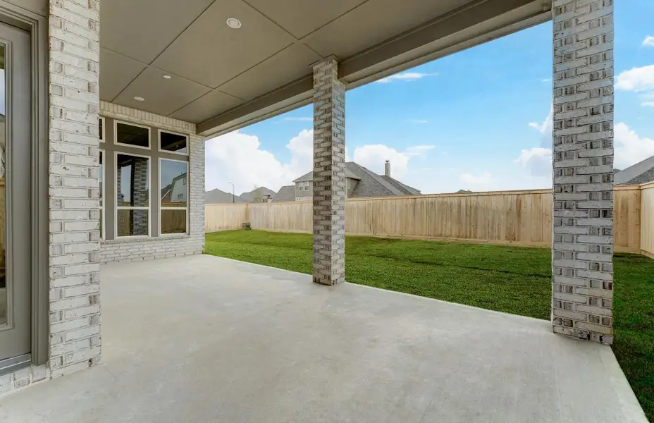 Exterior details and patio area of a home in Audubon 60', Magnolia (Image 1). Exterior details and patio area of a home in Audubon 60', Magnolia (Image 1).