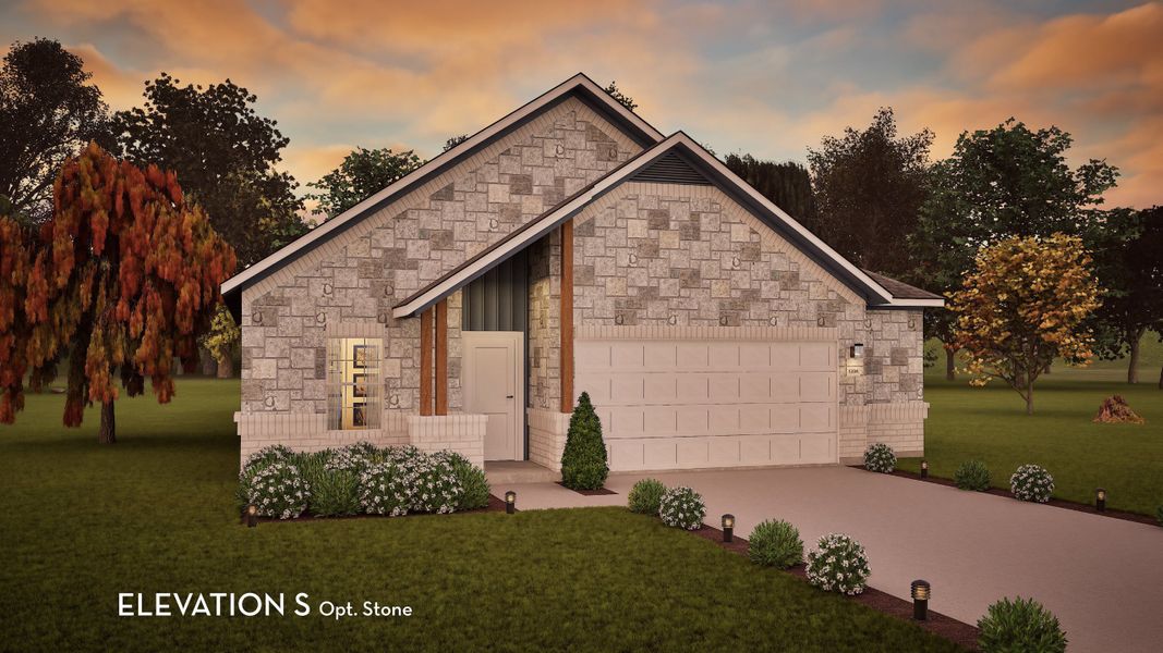 Representative exterior photo of a completed home built from the Pedernales by CastleRock Communities in Sagebrook, Argyle, TX (Image 22).