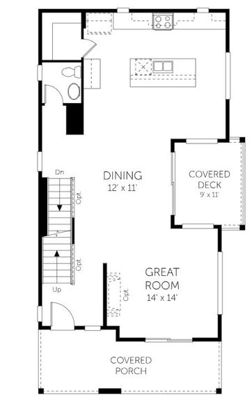 2D floor plan layout for the Vrain - Single Family Homes by Dream Finders Homes in Uplands, Westminster, CO (Image 5).