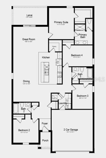 2D floor plan layout of this home in Westview Community Group Page, Kissimmee, FL (Image 3).