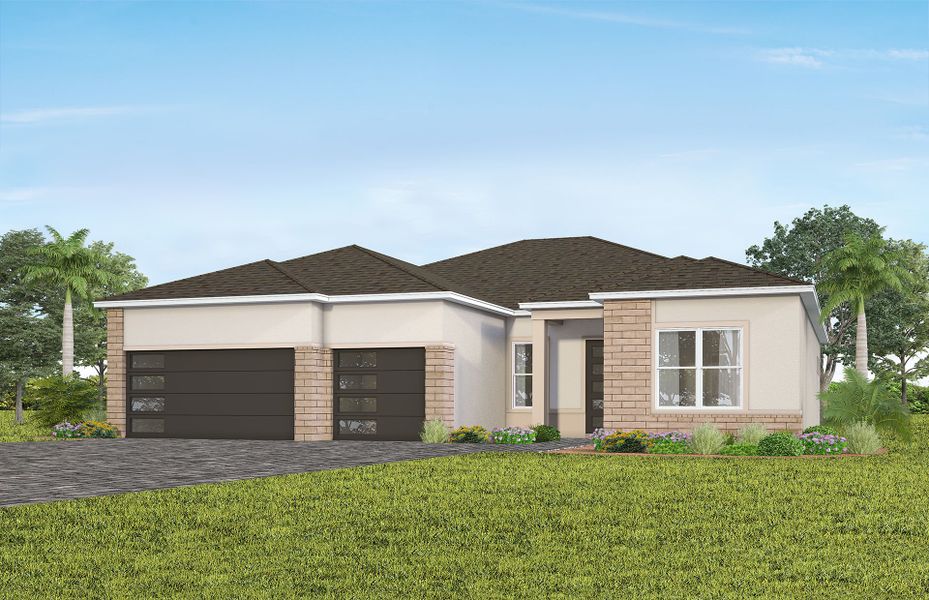 Representative exterior photo of a completed home built from the Stellar by Del Webb in Del Webb Lakehaven, Clermont, FL (Image 12). Representative exterior photo of a completed home built from the Stellar by Del Webb in Del Webb Lakehaven, Clermont, FL (Image 12).