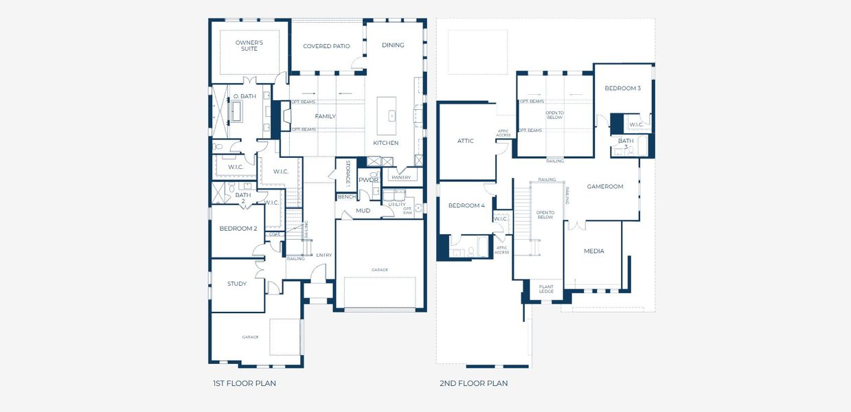 2D floor plan layout for the Brenham III by Southgate Homes in Painted Tree 60' Series, McKinney, TX (Image 3).
