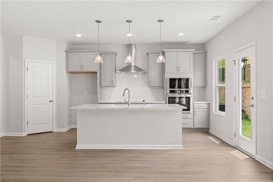 Furnished interior view inside a new home in The Bluffs, Canton (Image 7). Furnished interior view inside a new home in The Bluffs, Canton (Image 7).