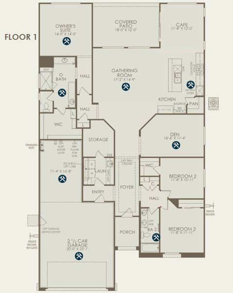2D floor plan layout of this home in Artisan at Asante, Surprise, AZ (Image 2). 2D floor plan layout of this home in Artisan at Asante, Surprise, AZ (Image 2).